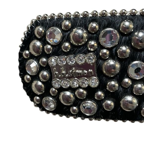 B.B. SIMON Fur and Crystal Embellished Western Belt Size Large - Picture 4 of 15